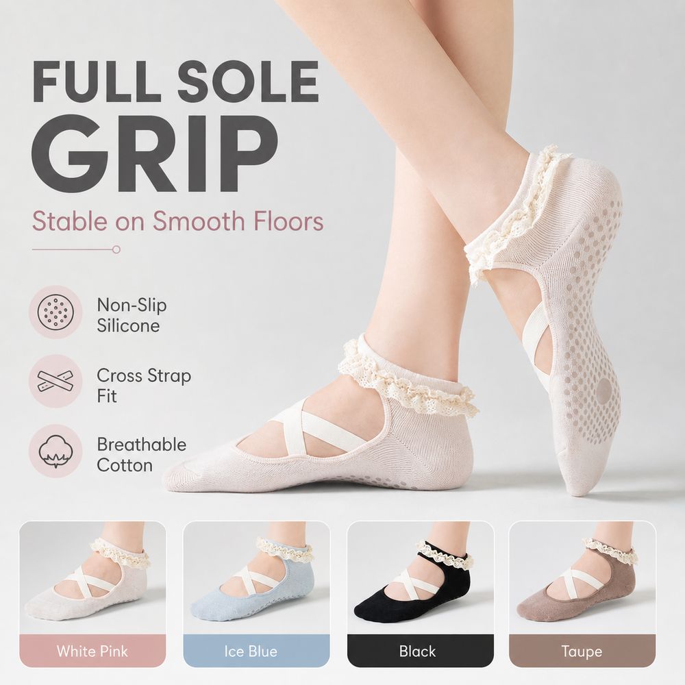 Pilates Ankle Strap - Новые нескользящие носки для йоги с